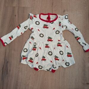 Kyte Baby Long Sleeve Christmas Wreath Twirl Dress Sz 12-18M